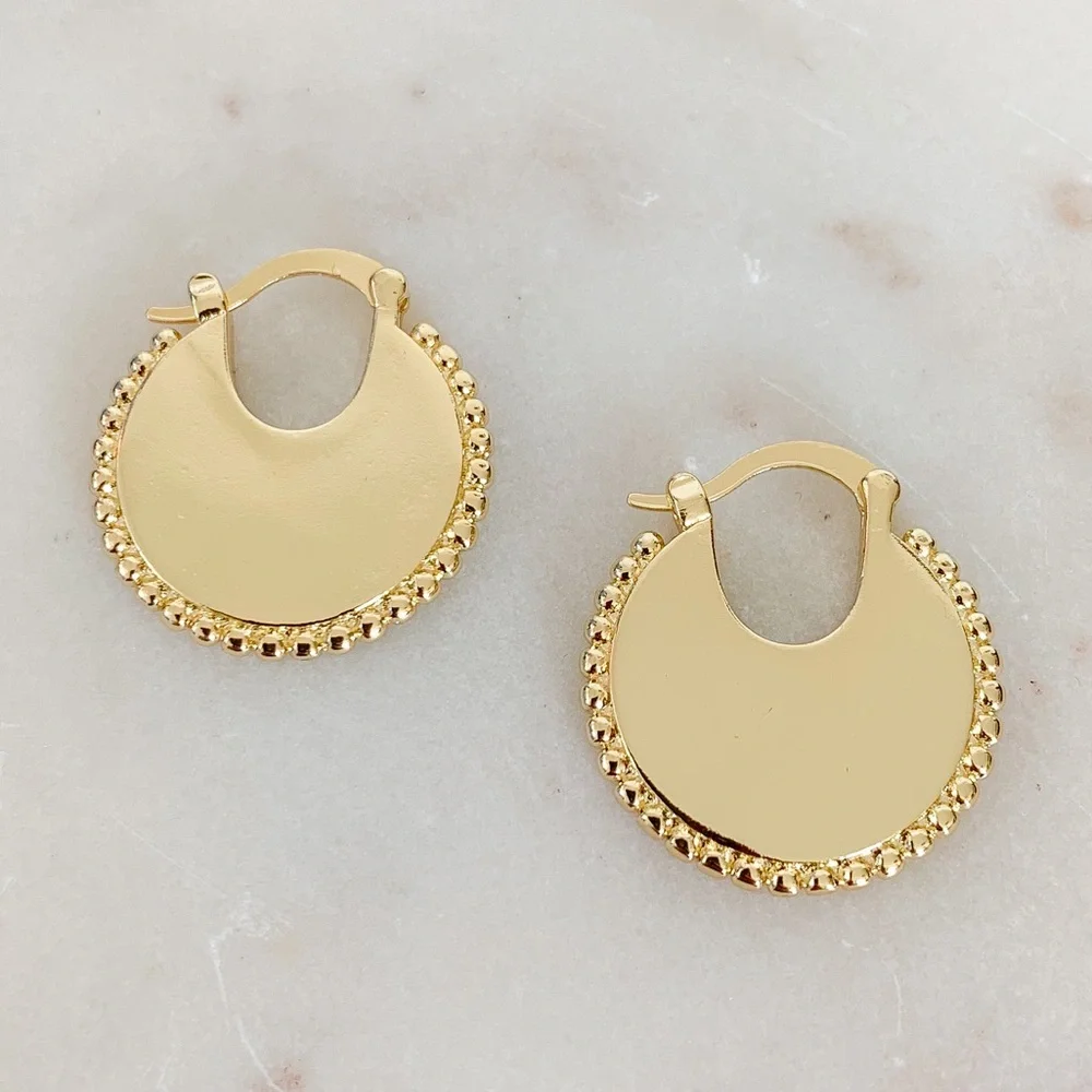 Small Statement Fan Earrings | 24k Gold Plated - Picture 5 of 7